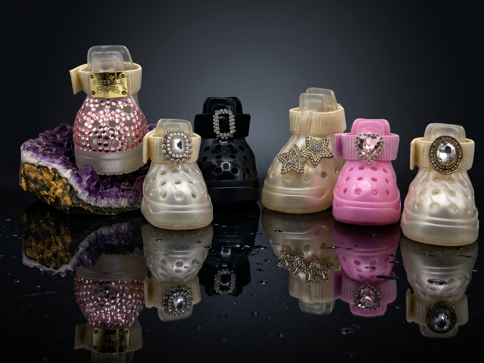 BLESSING The Dazzle Edition luxury jewel-encrusted dog crocs and glittering crystal shoe charms collection in Singapore
