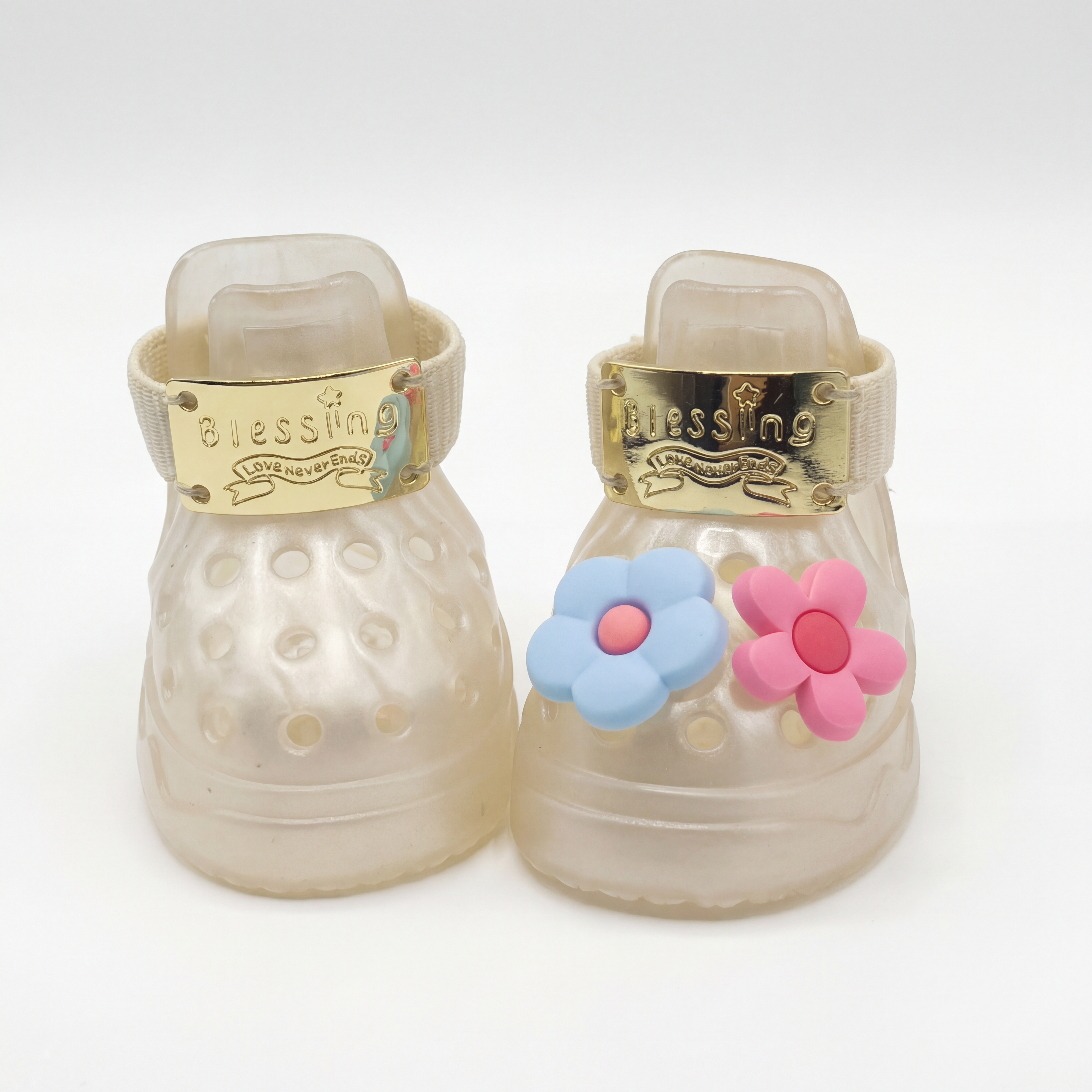 BLUE PINK FLOWERS - CHARMS SET