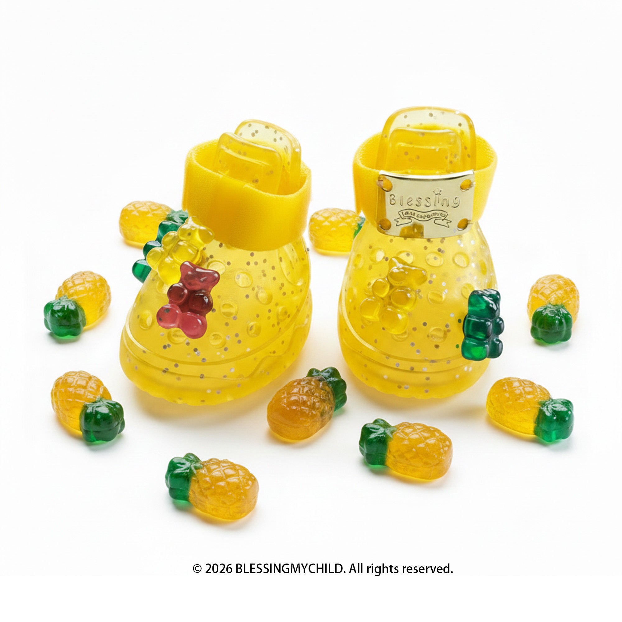 🍍 NEW新品 | QQ Jelly Series – Pineapple Jelly Dog Sandals | 菠萝果冻凉凉鞋
