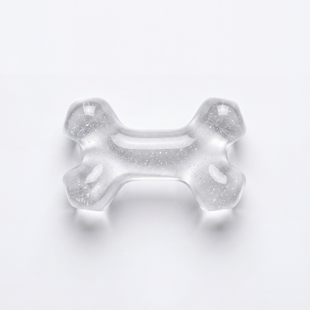Blessingmychild luxury glitter clear dog bone charms for custom pet sandals featuring a translucent crystal jelly bone design