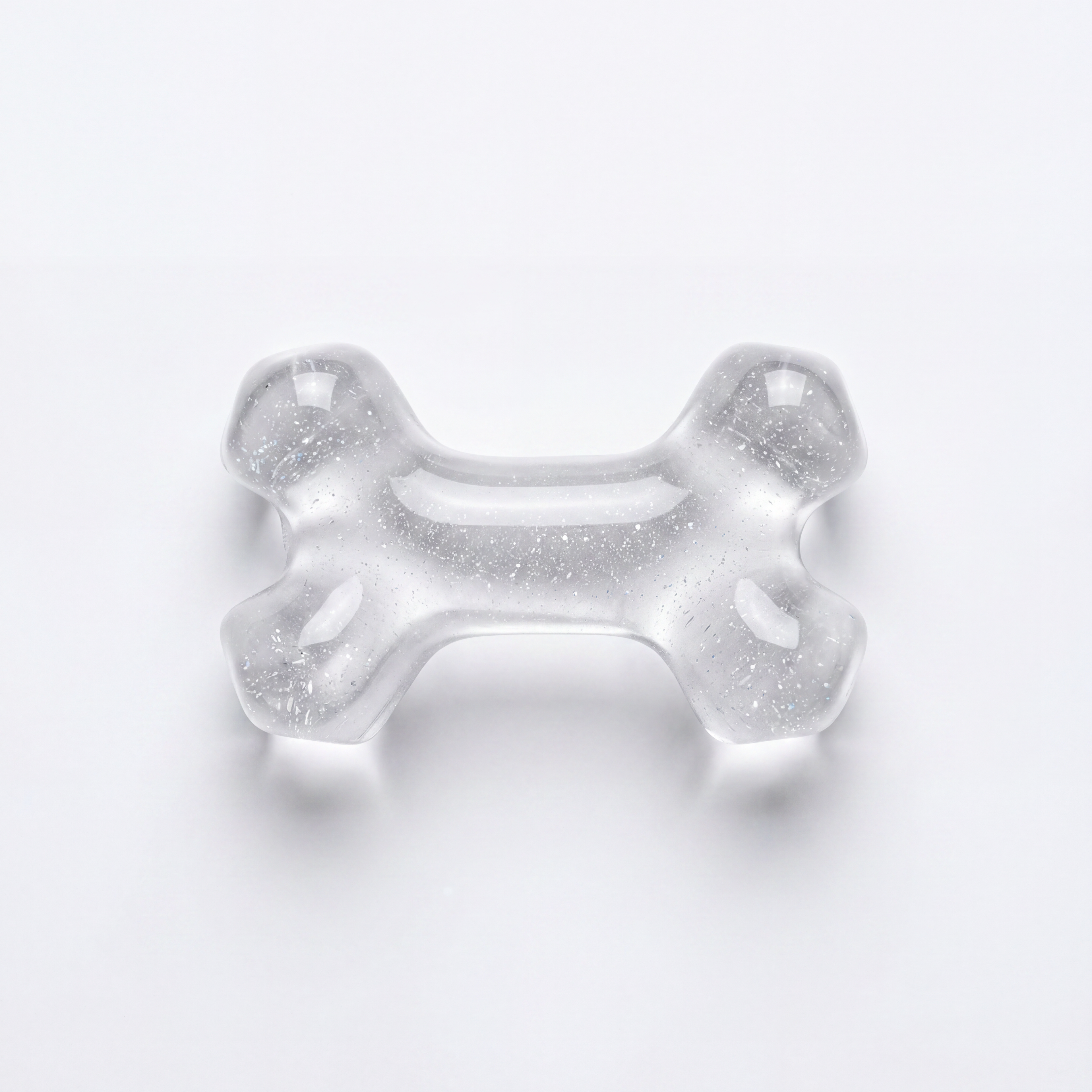 Blessingmychild luxury glitter clear dog bone charms for custom pet sandals featuring a translucent crystal jelly bone design