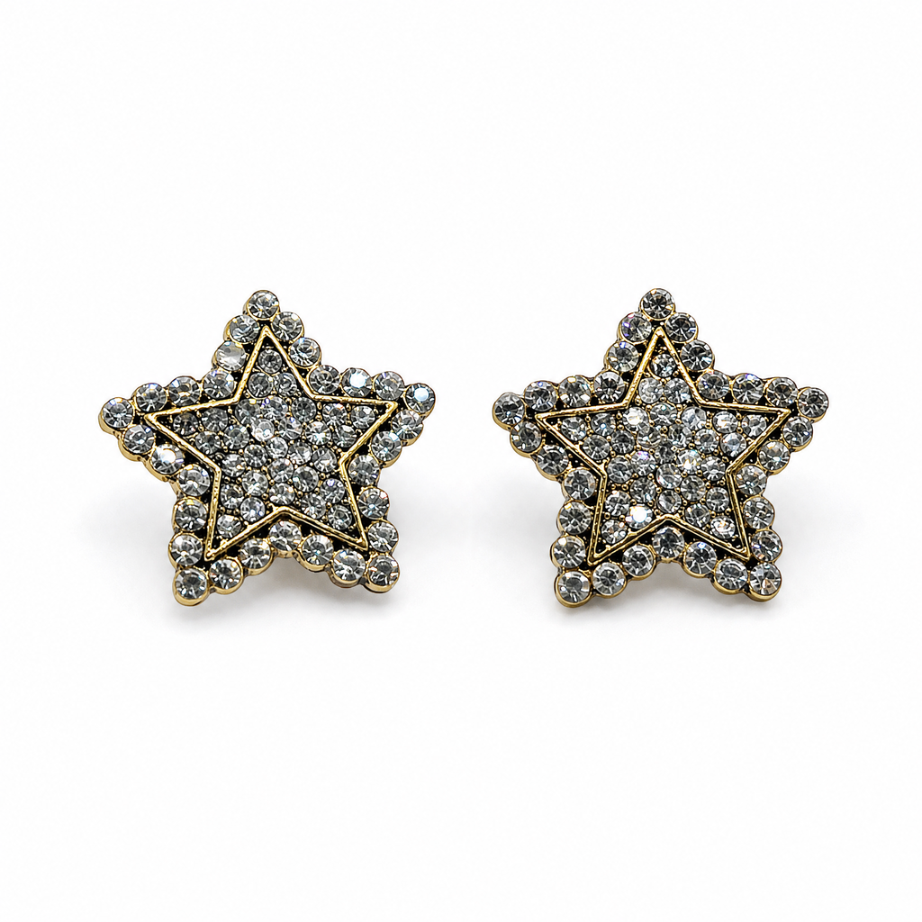 Close-up shot of Blessingmychild interchangeable vintage star gems and luxury charms for pet sandals, white background